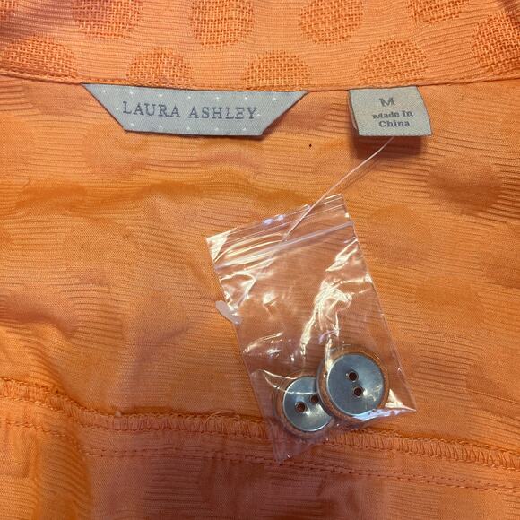 Laura Ashley Orange Polka Dot 3/4 Sleeve Cotton Colorful Zip Jacket Plus 14 - Picture 8 of 13